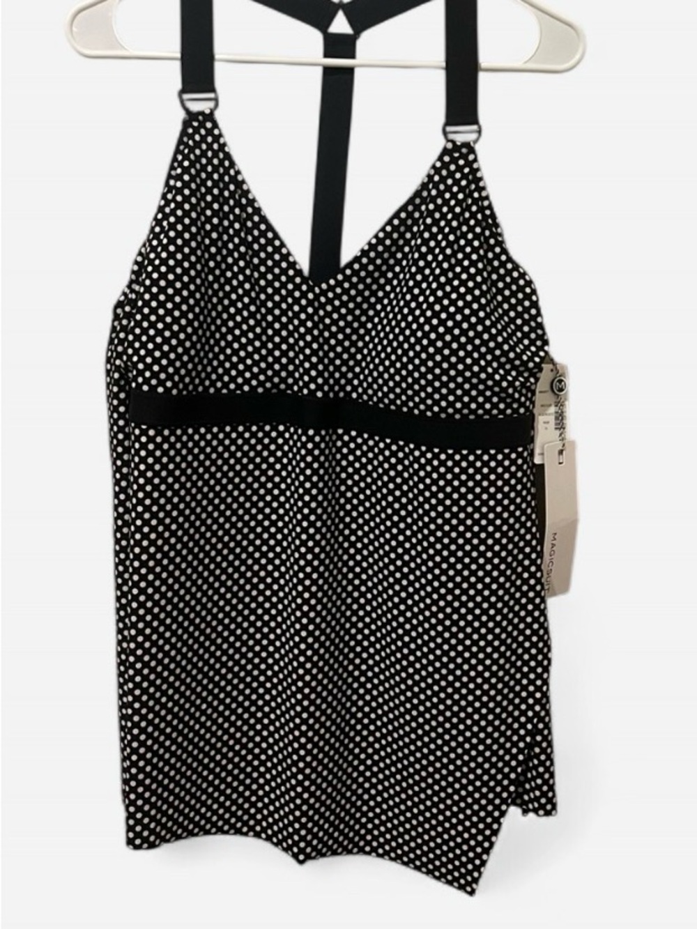 Magicsuit Black and White Polka Dot Tank with T-Back